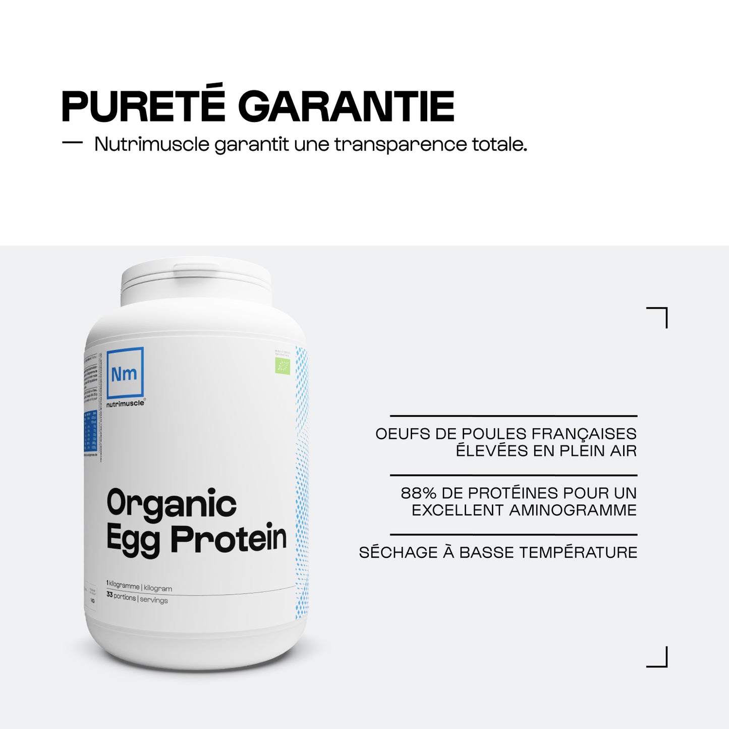 Organisches Eierprotein