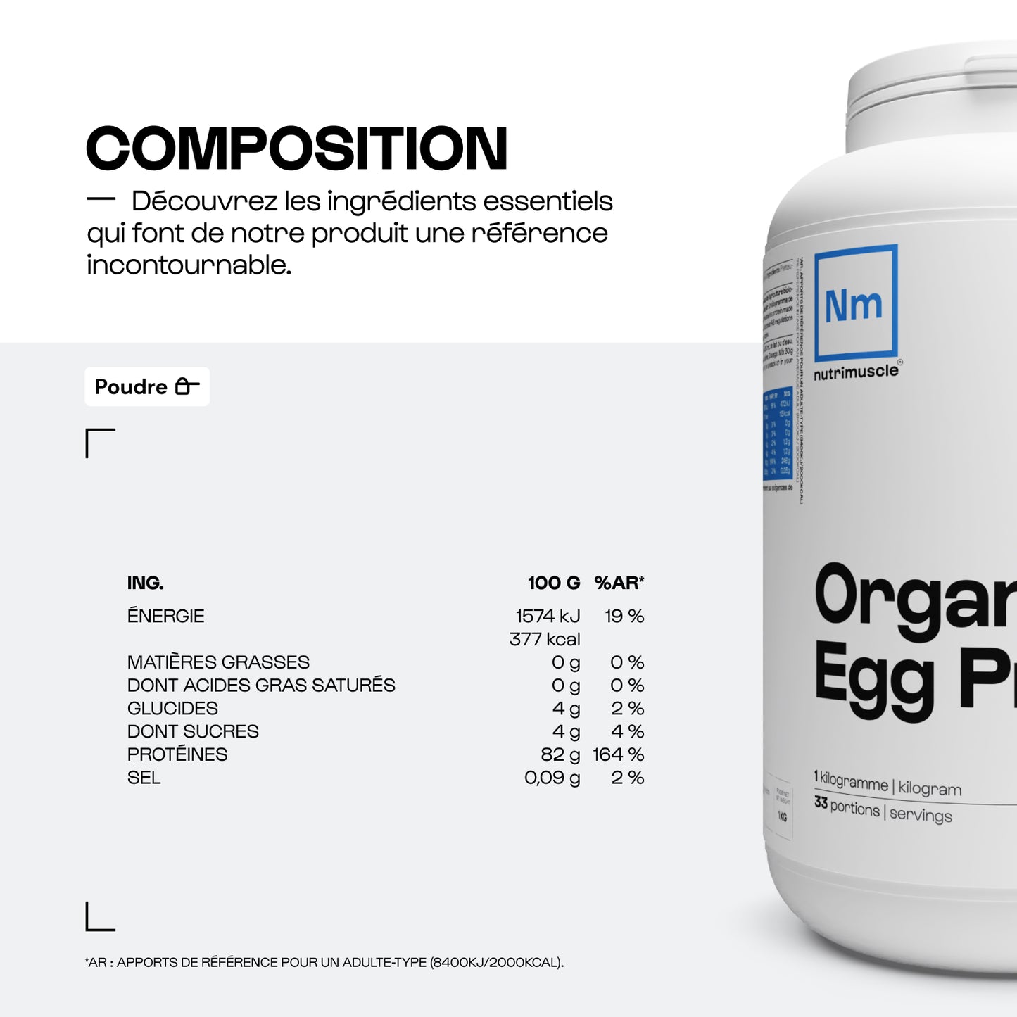 Organisches Eierprotein