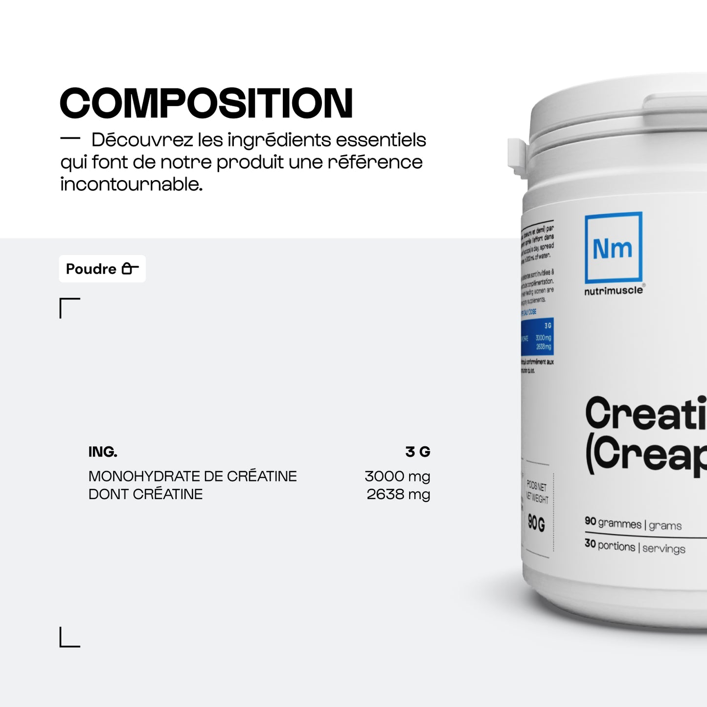 Kreatin (Creapure®) in Pulver