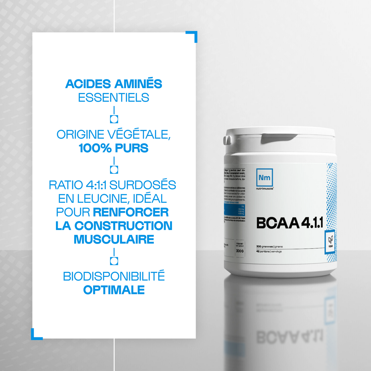 Autre vue de BCAA 4.1.1 Développement musculaire - poudre
