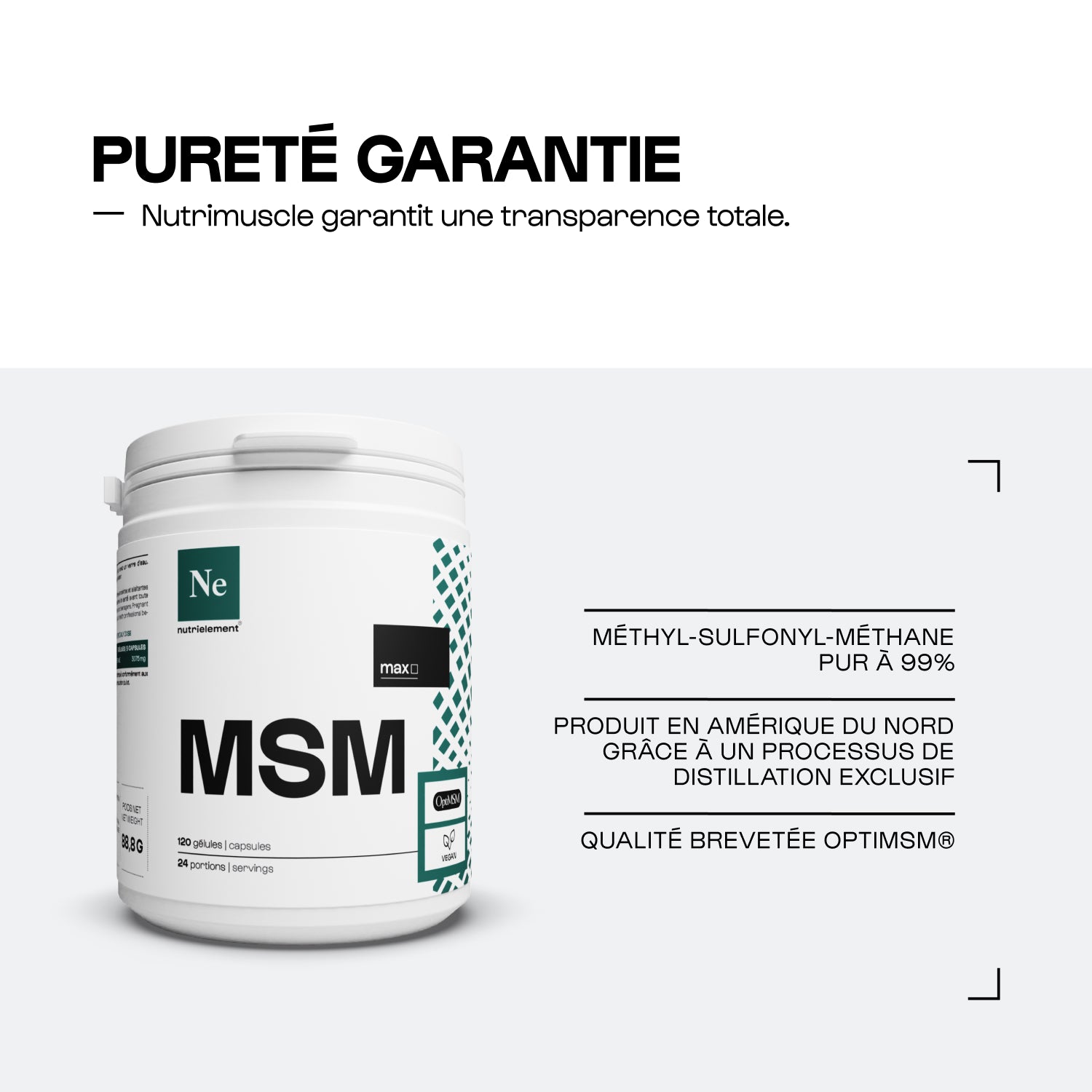 OptiMSM® (MéthylSulfonylMéthane) en gélules